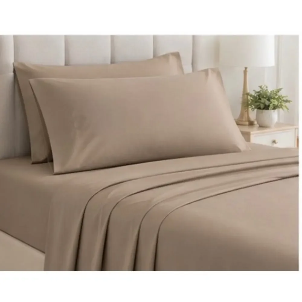 Beautyrest 600 Thread Count Cooling Cotton Blend King Sheet Set KHAKI 4-Piece